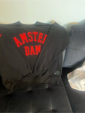 Black 'Amsterdam' varsity crewneck Sweatshirt